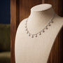 CZ Dangle Station Necklace, 925 sterling silver