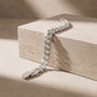 Green CZ Cuban Link Bracelet, 925 sterling silver