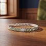 Green CZ Cuban Link Bracelet, 925 sterling silver
